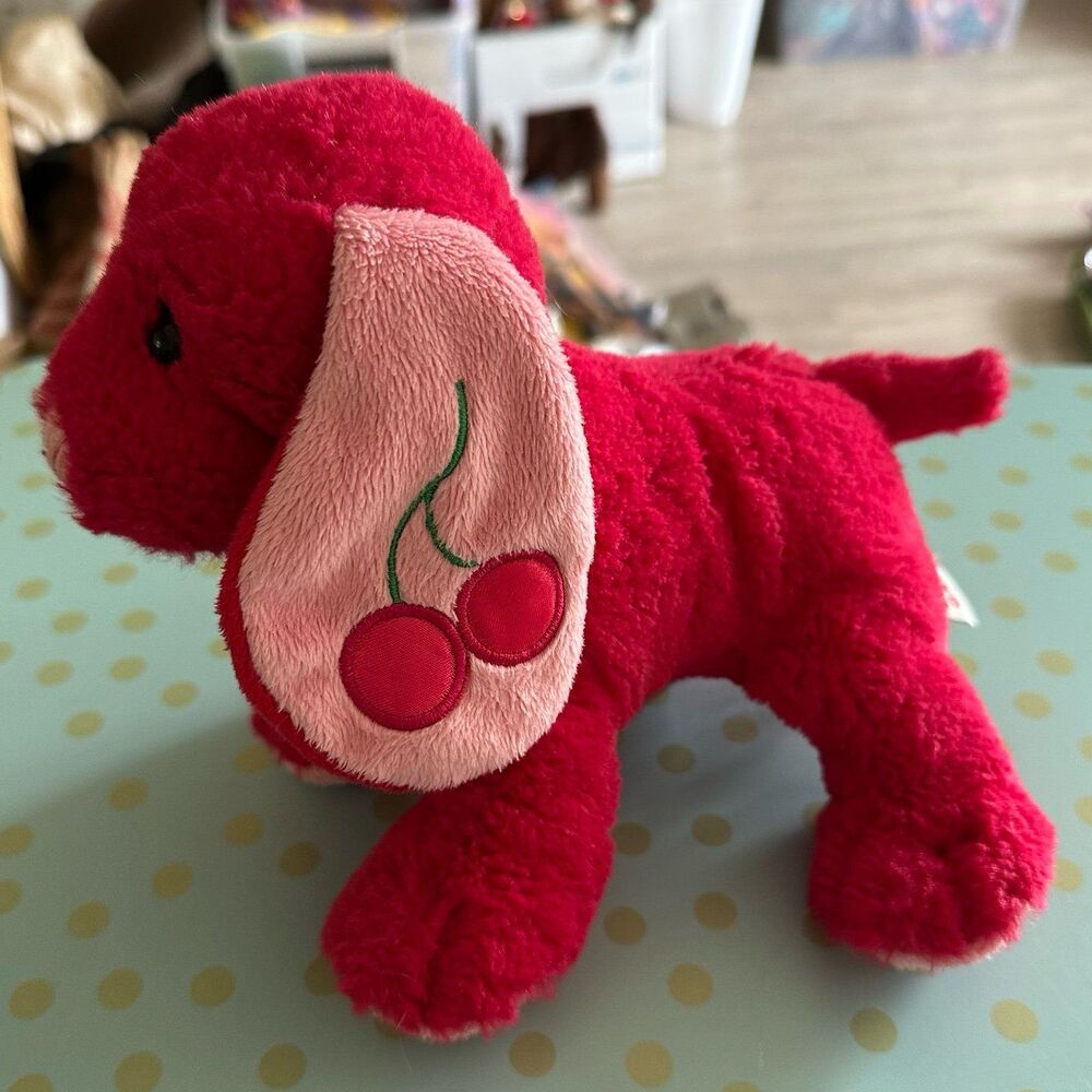 Ganz Webkinz Cherry Soda Pup HM414 Red Plush Dog Cherry Ear No Tag